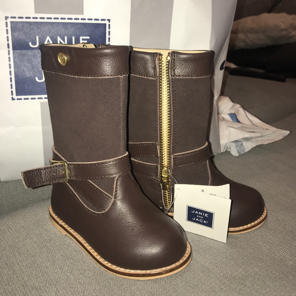 Janie and jack brown leather and suede boots